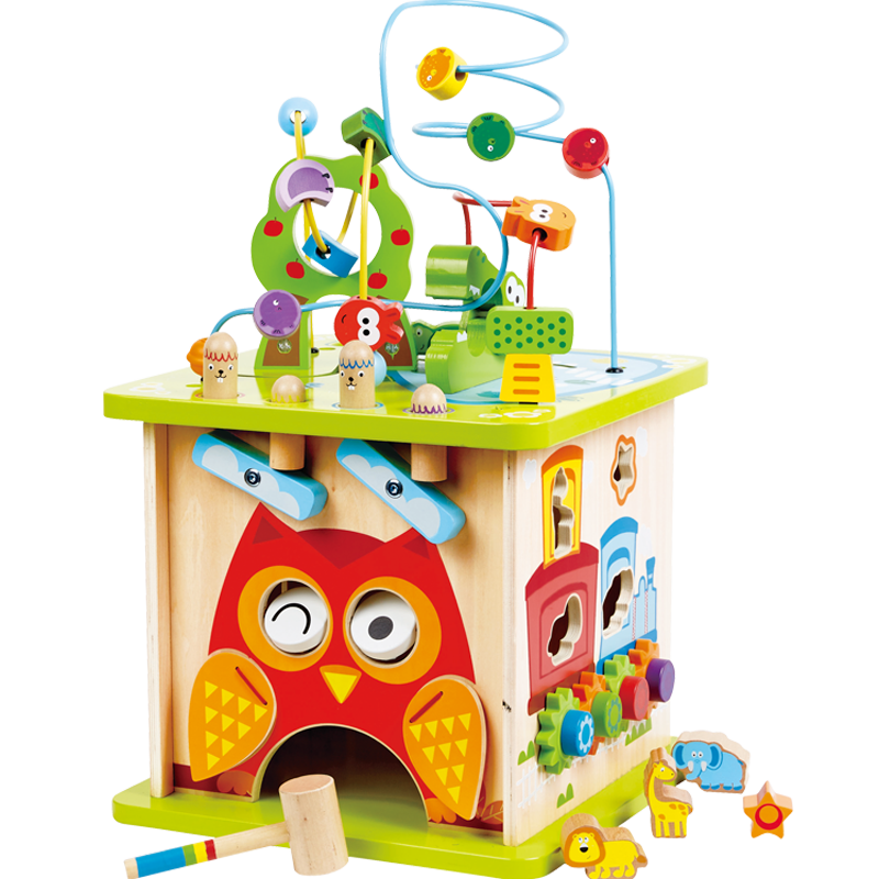 Hape开心农场游戏盒森林动物绕珠六面体婴儿串珠玩具儿童节礼物,淘宝优惠券,粉丝福利购,淘宝优惠卷