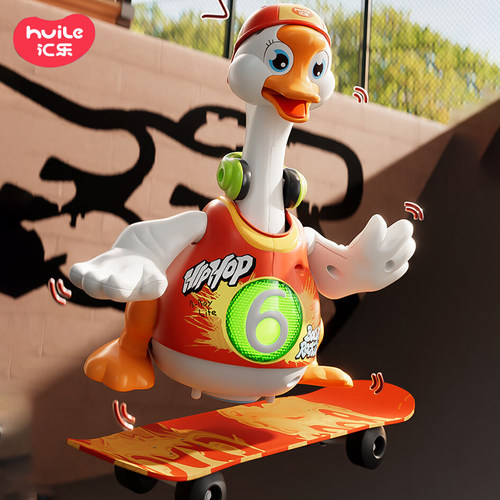 汇乐玩具摇摆鹅唱歌跳舞鸭宝宝抬头学爬引导0-1岁儿童玩具礼物 - 图0