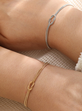 Lover Bracelet欧美打结个性手链2件套创意简约时尚轻奢情侣手链