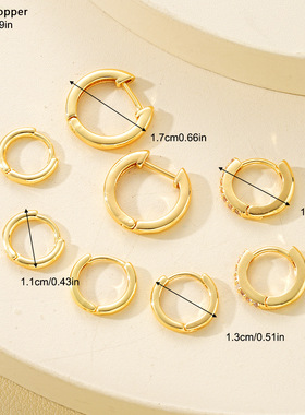 Women Earring Set欧美饰品时尚创意镶钻铜耳环4件套轻奢感耳扣
