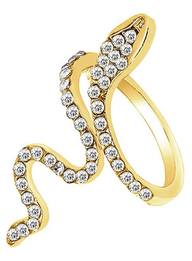 Fing Rings点钻蛇形戒指小众设计感冷淡风开口个性独特食指环潮戒