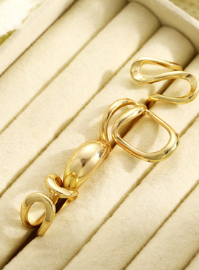 Women Ring Sets欧美不规则金色关节戒指4件套装个性夸张几何指环