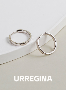 URREGINA新款银棱面耳环