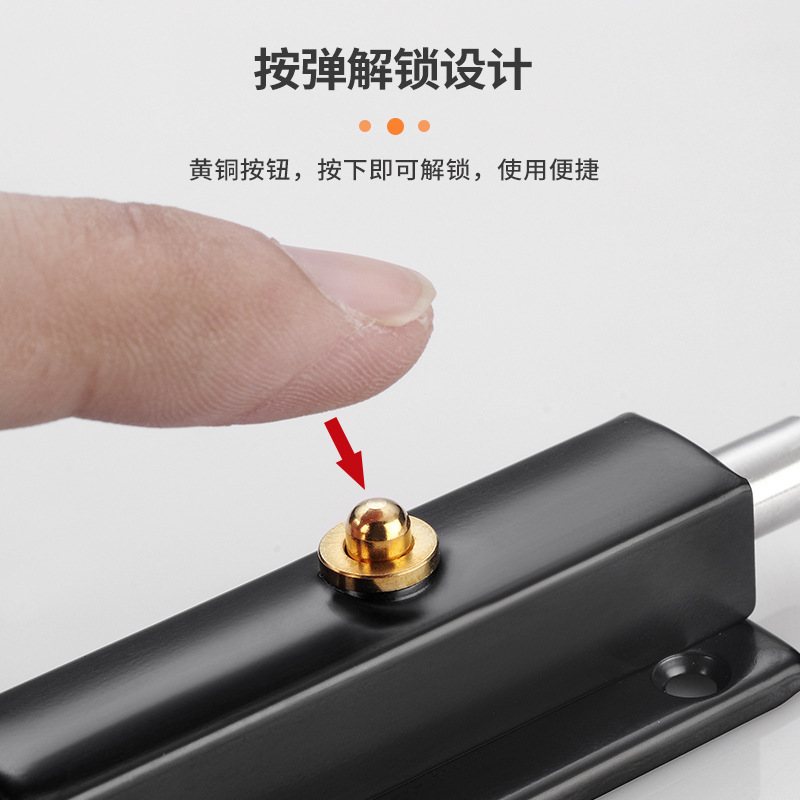 不锈钢弹簧锁插销锁明装老式木门简易门锁门闩卫生间门栓关门卡扣 - 图1
