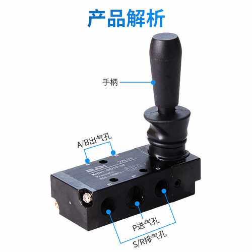 气动手转拉开关阀 电磁组换向4H210-08a二位五通dc24配件fv体小型 - 图0