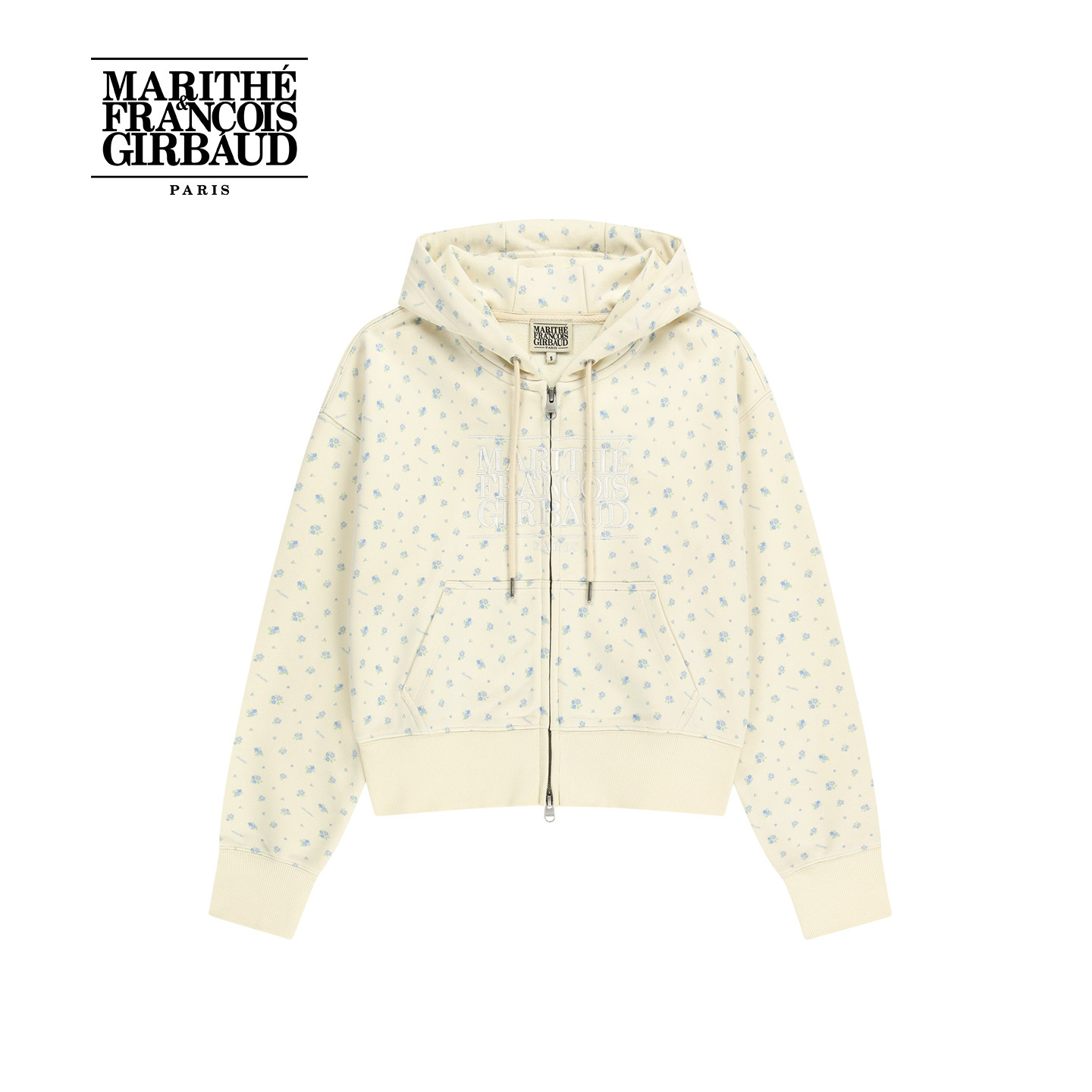 MARITHE女士经典LOGO拉链短卫衣 潮流简约时尚刺绣外套2026年春,淘宝优惠券,粉丝福利购,淘宝优惠卷