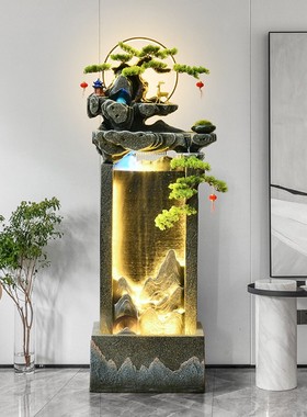 扬梦客厅流水摆件轻奢现代家居装饰造景玄关假山喷泉循环水景落地