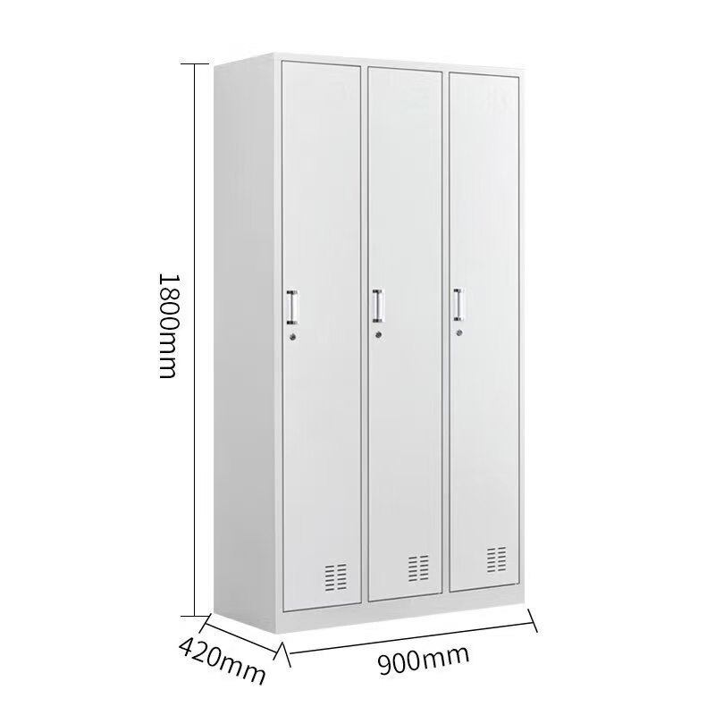 钢制三门更衣柜加厚铁皮储物柜3门换衣挂衣柜员工宿舍存放柜,淘宝优惠券,粉丝福利购,淘宝优惠卷