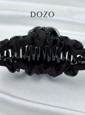 DOZO真丝褶皱抓夹女优雅气质新款