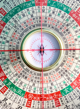 财慧阁 带答案大9寸27层铝镁合金高精度专业三元三合综合立向罗盘