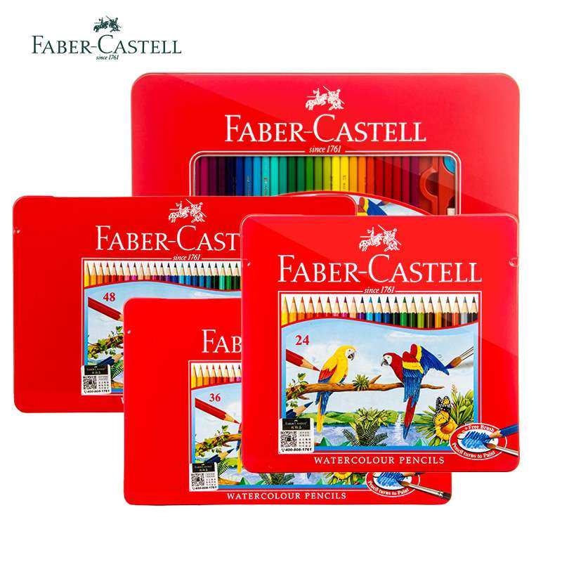 辉柏嘉48色水溶彩铅红铁盒装水溶性彩色铅笔美术生写生绘画用,淘宝优惠券,粉丝福利购,淘宝优惠卷