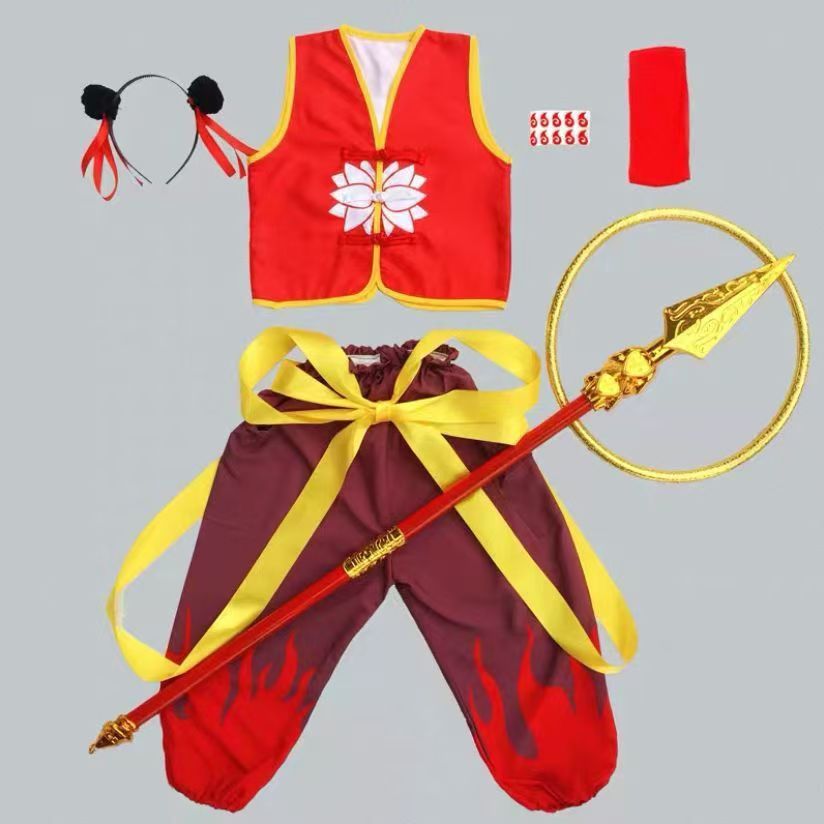 哪吒闹海六一儿童演出服小哪吒衣服cos服成人舞台剧动漫魔童降世 - 图2