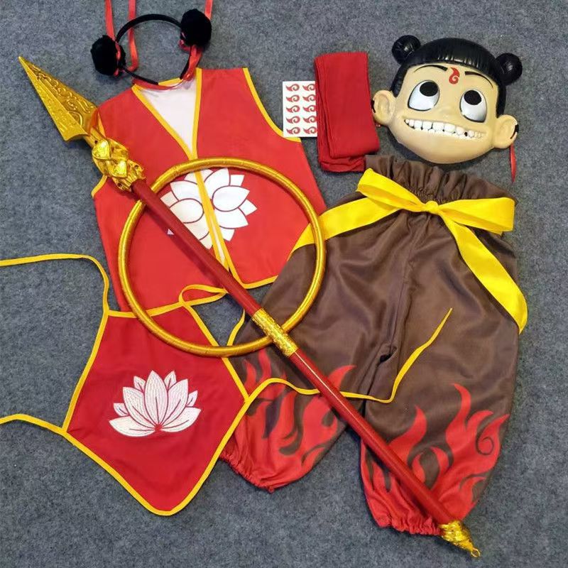 哪吒闹海六一儿童演出服小哪吒衣服cos服成人舞台剧动漫魔童降世 - 图1