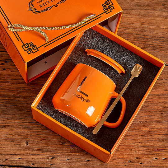 Ceramic mug, warm cup, gift box, mug set, souvenir cup, lid