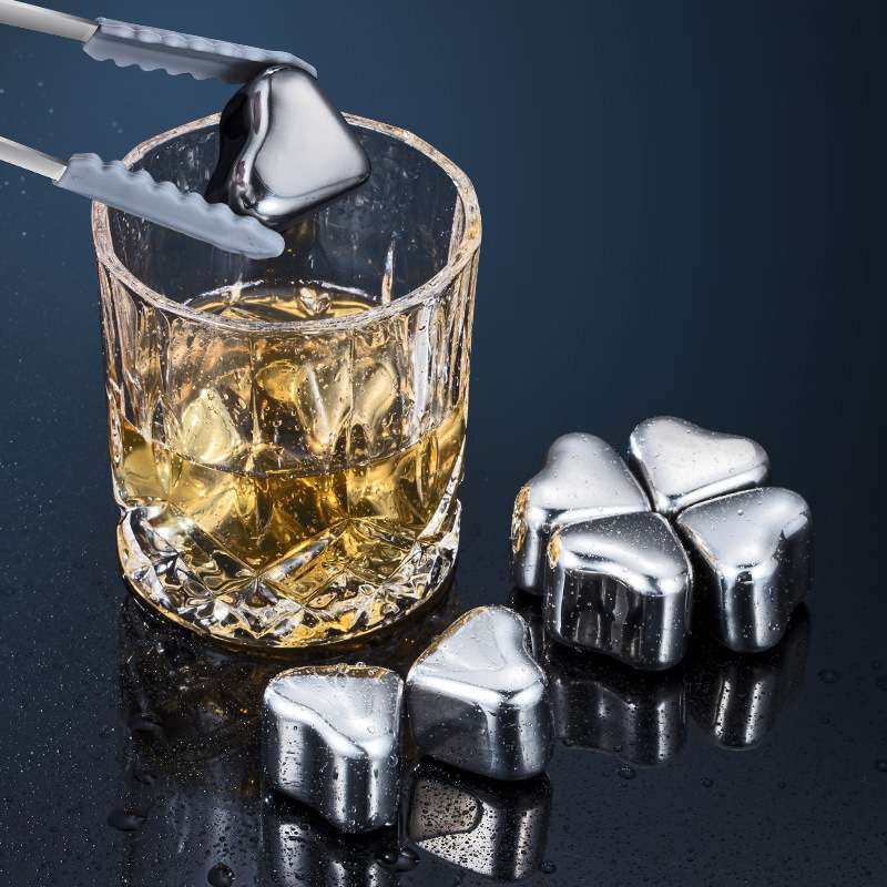 304不锈钢心形冰块套装PP盒带夹子 金属冰镇速冻冰块心形冰块,淘宝优惠券,粉丝福利购,淘宝优惠卷