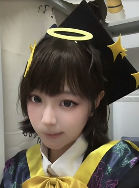 黄色学士服星星发夹学士帽装饰