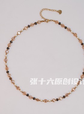 张十六原创手工彩色轻奢锁骨链