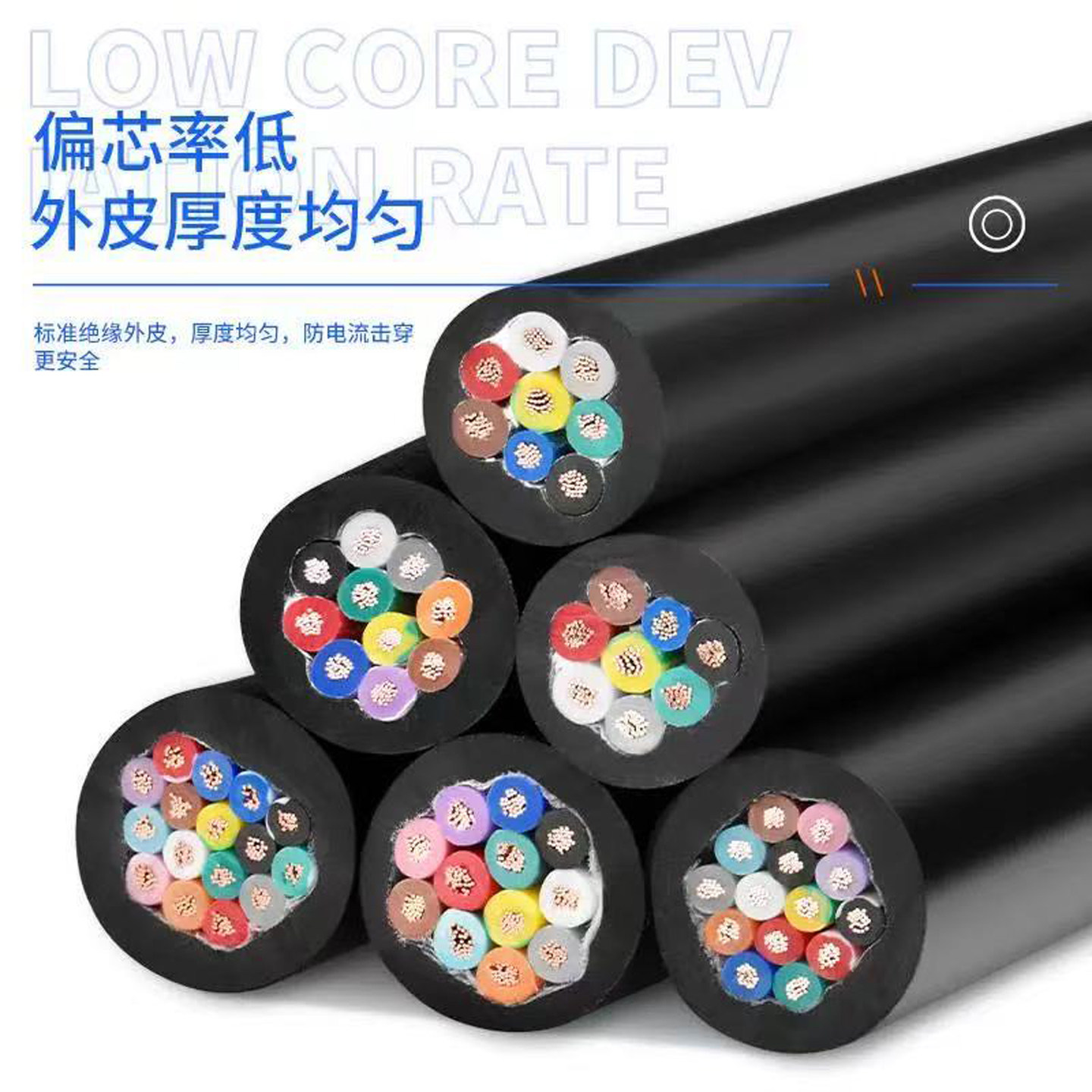 国标RVV多芯控制缆2345678 10-20芯信号线0.3 0.5 0.75 1 1.5平方,淘宝优惠券,粉丝福利购,淘宝优惠卷