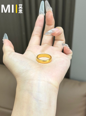 古法磨砂面素圈闭口戒指