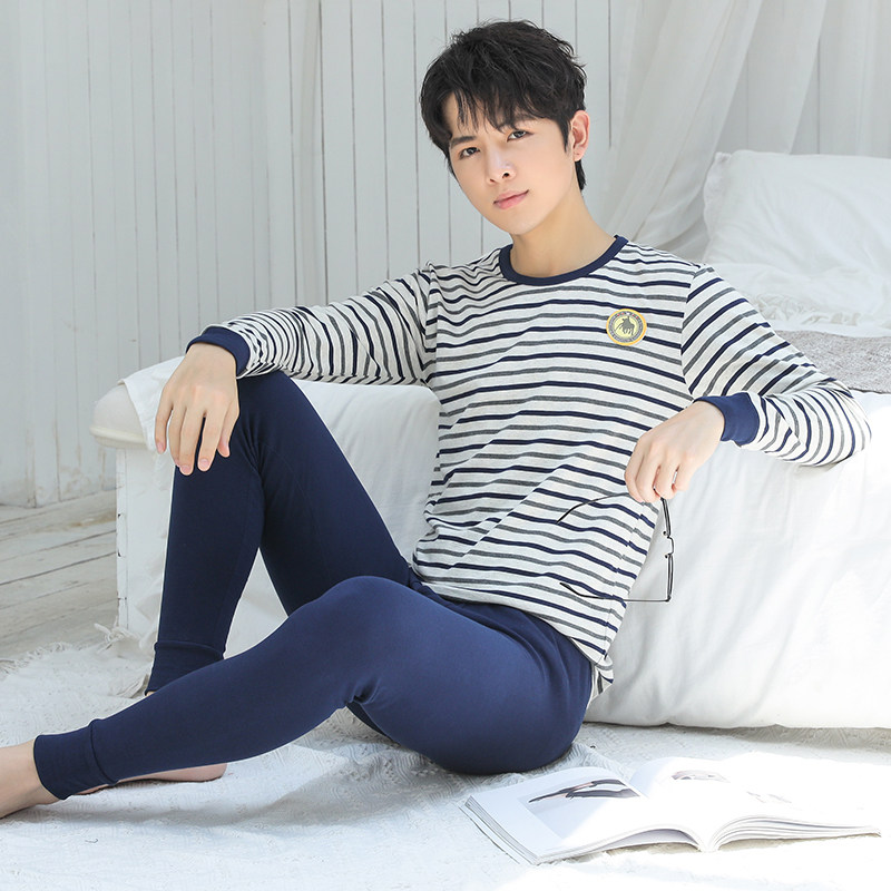 青少年套装男青年纯棉保暖初秋衣 春里春外保暖套装