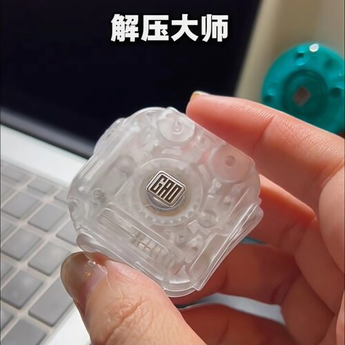 解压大师冰晶夜光指尖陀螺edc推牌多功能机械减压玩具啪啪币礼物 - 图0