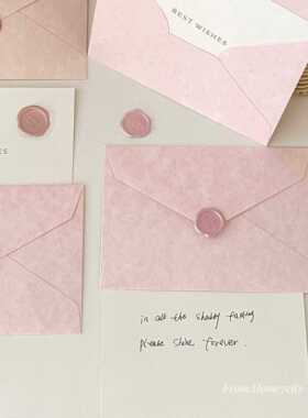 情人节花束包装纸少女粉色系信封贺卡套装高品质肌理感手写信留言