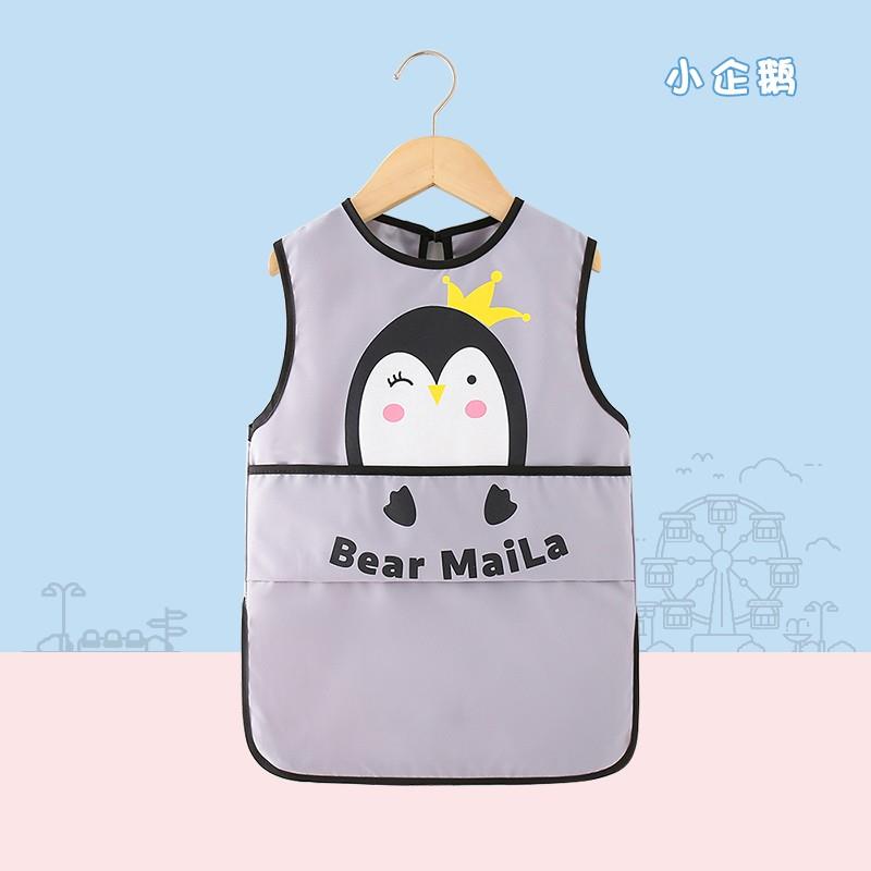 Kindergarten eating bib, anti-dirty baby coverall, children's waterproof rice pocket, reverse dressing, painting apron, child baby