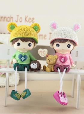 节日送女生的吊脚娃娃摆台装饰品拍照网红客厅电视柜树脂创意摆件