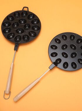 家用16孔蛋仔机烤盘模具燃气明火专用核桃夹不粘烘培蛋仔饼锅