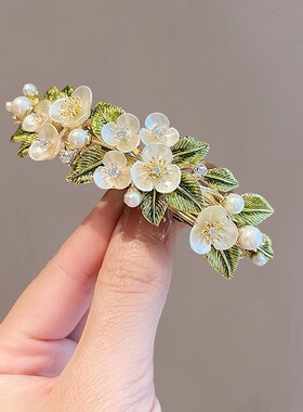 名狐新款高级感玉兰花半夹发夹