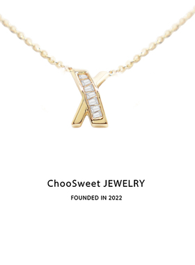 「X」ChooSweet 925纯银项链女高级感轻奢特色配饰玫瑰金项链