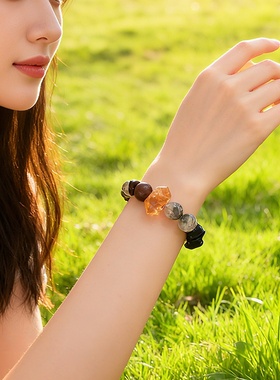 天然绿幽灵黄水晶手串