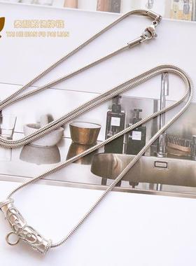 泰国金属钛钢佛牌链不掉色不过敏拉丝纹扣吊坠挂链男士女士佩戴