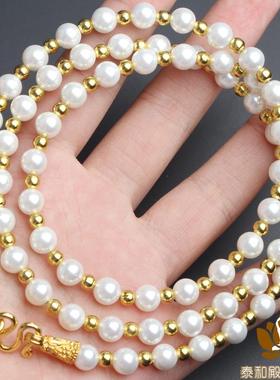 新品仿珍珠泰国佛牌链子水晶佛牌链泰国佛牌专用6mm珍珠项链