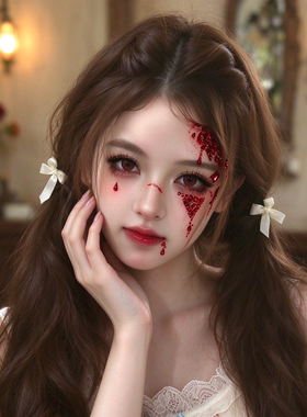 万圣节妆容红血钻贴纸脸部血泪