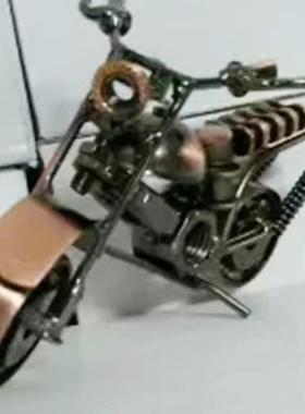 铁艺小号链条摩托车模型 创意家居装饰品摆件 金属手工艺礼品