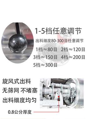 粉碎机纤维类小型300目超细粉碎机不锈钢连续投料磨粉机