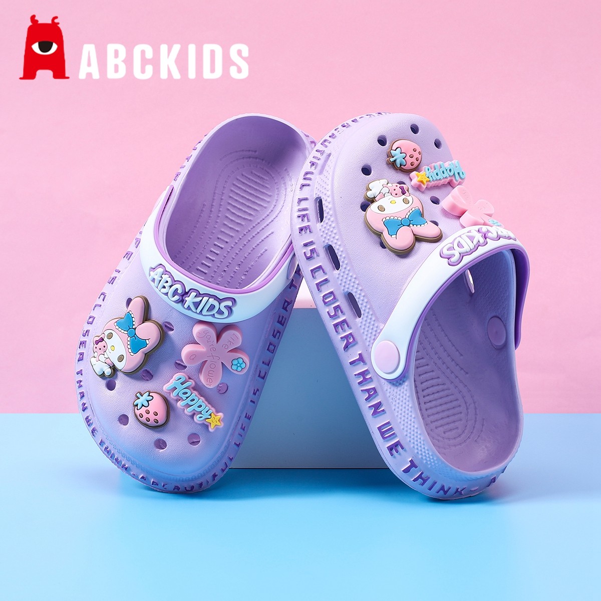 abckids女童洞洞鞋儿童拖鞋夏季新款防滑凉拖宝宝女孩凉鞋沙滩鞋,淘宝优惠券,粉丝福利购,淘宝优惠卷