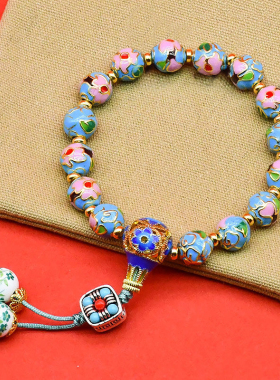 北京法物流通处景泰蓝手链繁花系列明星同款掐丝平安吉祥健康