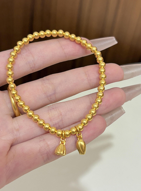 金包银两世欢莲蓬转运珠手链
