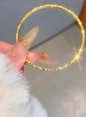 正品金包银爆闪三面碎碎冰手镯