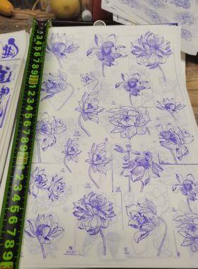 葫芦玉竹转印纸花鸟偏，送5毫升转印油，新手神器快速起稿，线稿