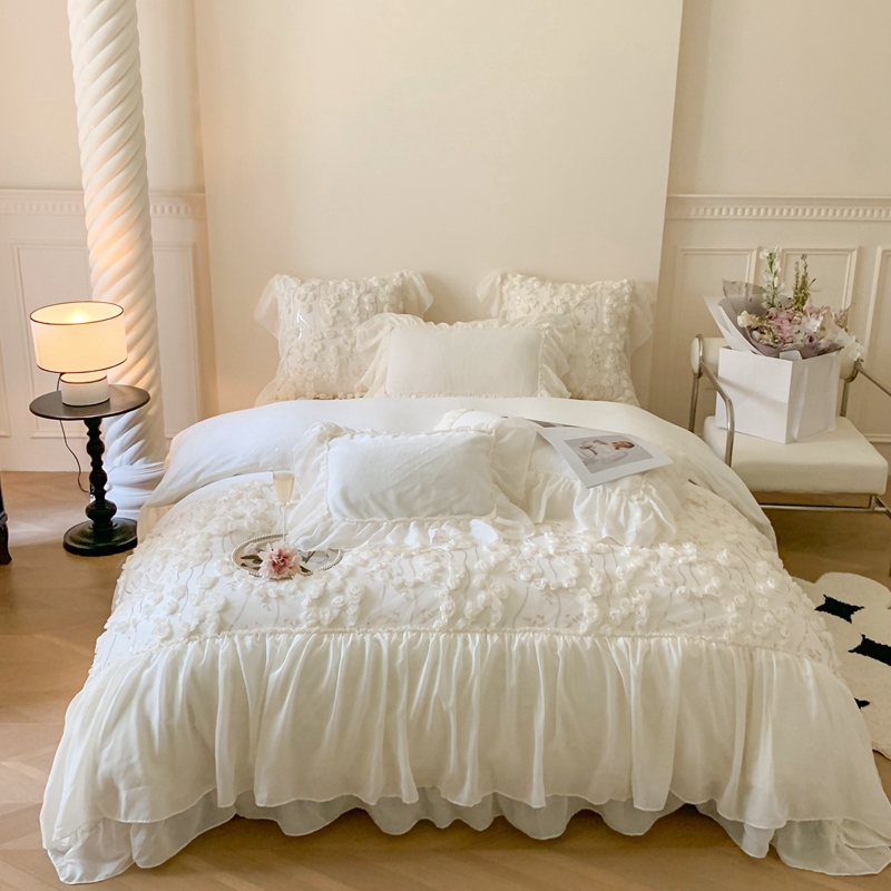 FUANINAIART高端法式浪漫玫瑰故事加厚婴儿绒四件套床单款床盖款 - 图1