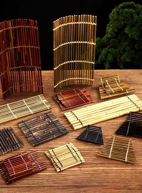 高档酒店日式竹排刺身装饰摆件冷菜凉菜刺身拼盘创意摆盘装饰姿造