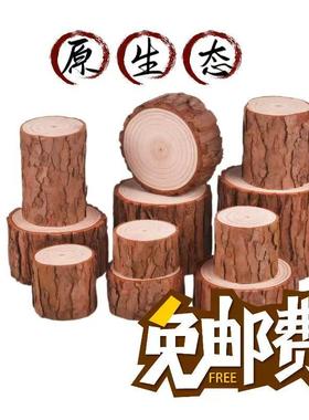 小木桩盲盒底座摆件原木墩树桩树干拍摄道具手工diy园艺装饰