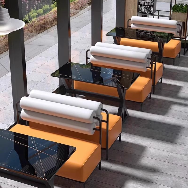 工业风烘培西餐厅炸鸡店奶茶店卡座沙发岩板火锅桌商用汉堡店桌椅,淘宝优惠券,粉丝福利购,淘宝优惠卷