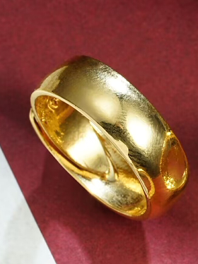 正品持久保色光面戒指男女经典素圈光面活口对戒招财指环送礼物