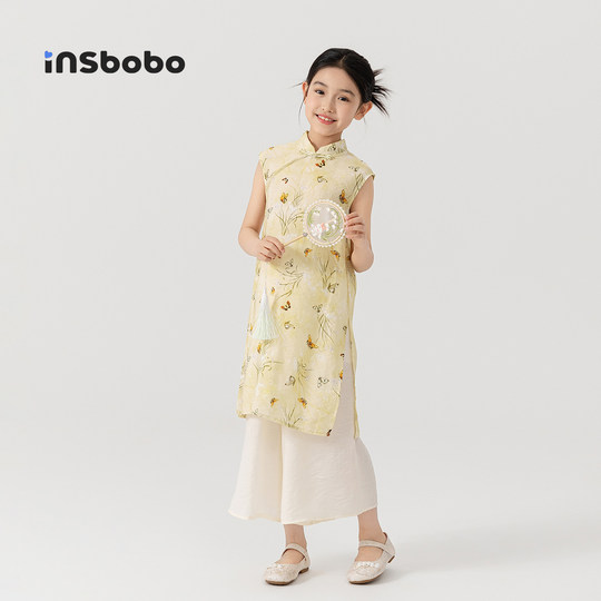 INSbobo童装汉服女童2025新款夏季唐装小女孩超时髦洋气儿童套装