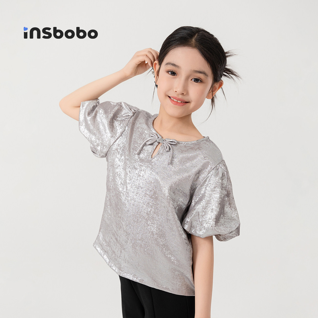 INSbobo童装汉服女童t恤2026新款小女孩礼服上衣洋气时髦儿童夏装,淘宝优惠券,粉丝福利购,淘宝优惠卷