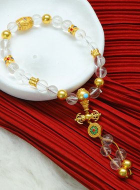 盛尊金包银白水晶配饰送生日礼物